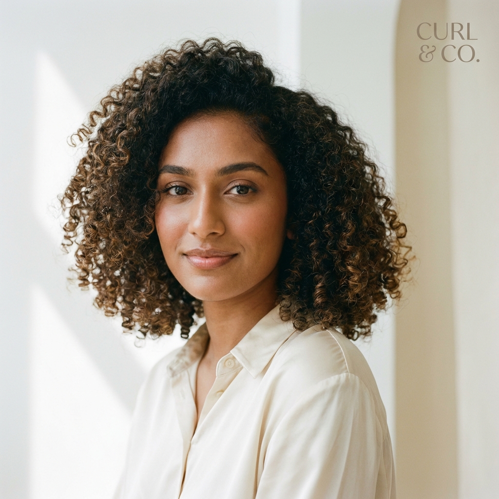 Client with beautiful natural curls at Kofa salon